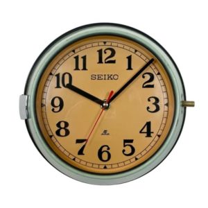 Vintage Green Seiko Navy Wall Clock, 1970s