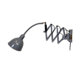 Grey Industrial Scissor Wall Lamp from Elektroinstala, 1960s