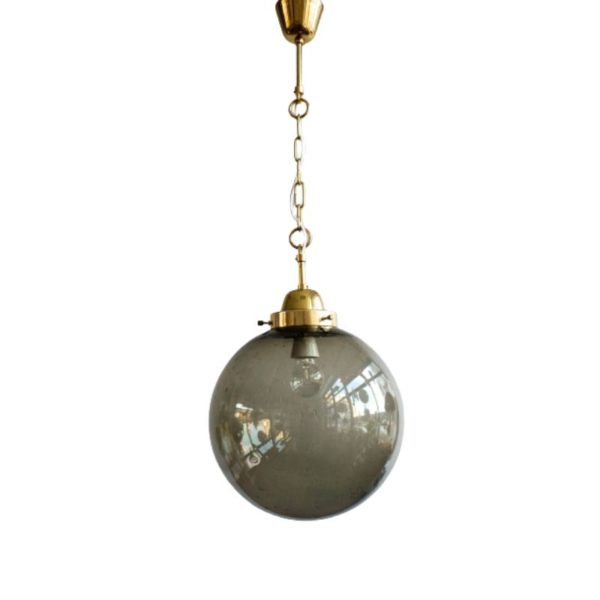 Vintage Glass Metal Pendant by Osvětlovací Sklo Czechoslovakia, 1960s