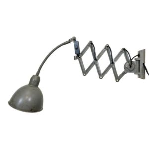 Grey Industrial Scissor Wall Lamp from Elektroinstala, 1960s