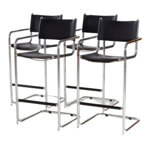 Leather tubular bar stool
