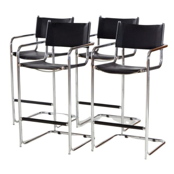 Leather tubular bar stool