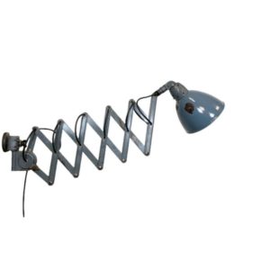Industrial Grey Enamel Wall Scissor Lamp from Siemens, 1930s