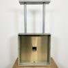 Large Square Industrial Double-Sided Factory Clock from Pragotron, 1960s Large Square Industrial Double-Sided Factory Clock from Pragotron, 1960s