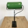 Green Enamel Bank Lamp, 1930s