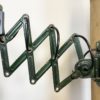 Green Industrial Scissor Wall Lamp from Elektroinstala, 1960s