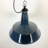 Industrial Blue Enamel Factory Pendant Lamp, 1960s Industrial Blue Enamel Factory Pendant Lamp, 1960s