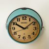 Vintage Turquoise Seiko Navy Wall Clock, 1970s