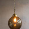 Vintage Glass Metal Pendant by Osvětlovací Sklo Czechoslovakia, 1960s