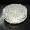 1970s glass, modern Plafond or wall lamp by H. Tynell, Glashütte Limburg, Germany
