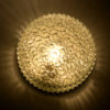 1970s glass, modern Plafond or wall lamp by H. Tynell, Glashütte Limburg, Germany