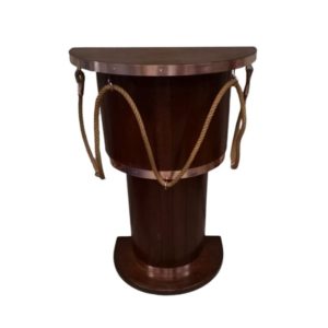 Dutch boat bar solid oak and red copper 1940s 1950s Art deco