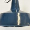 Industrial Blue Enamel Factory Pendant Lamp, 1960s Industrial Blue Enamel Factory Pendant Lamp, 1960s