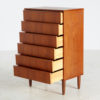 Teak chest of drawers on cylindrical legs