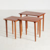 Set of three restored teak nesting tables