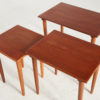 Set of three restored teak nesting tables