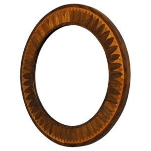 Round vintage teak wall mirror by Åke Wijkström - Sweden 1960s