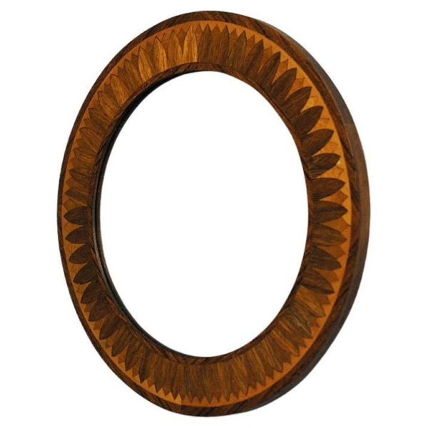 Round vintage teak wall mirror by Åke Wijkström - Sweden 1960s