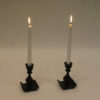 Swedish rustic bronze candleholder pair by Sune Bäckström 1930s