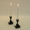 Swedish rustic bronze candleholder pair by Sune Bäckström 1930s