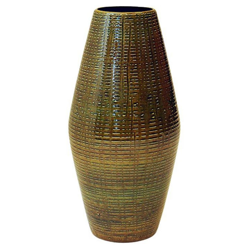 Glazed vintage ceramic vase from West Germany 1970s