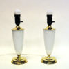Norwegian pair of opaline glass and brass table lamps from Høvik 1956 Norwegian pair of opaline glass and brass table lamps from Høvik 1956