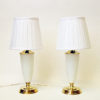 Norwegian pair of opaline glass and brass table lamps from Høvik 1956 Norwegian pair of opaline glass and brass table lamps from Høvik 1956