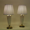 Norwegian pair of opaline glass and brass table lamps from Høvik 1956 Norwegian pair of opaline glass and brass table lamps from Høvik 1956