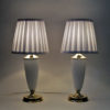 Norwegian pair of opaline glass and brass table lamps from Høvik 1956 Norwegian pair of opaline glass and brass table lamps from Høvik 1956
