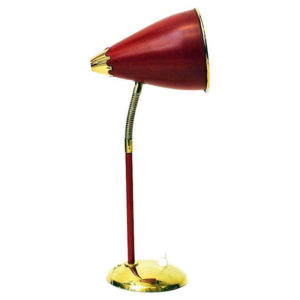 Norwegian Red desk lamp of brass and metal 1950s