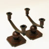 Swedish rustic pair of bronze candelabras by Sune Bäckström 1930s Swedish rustic pair of bronze candelabras by Sune Bäckström 1930s