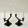Swedish rustic pair of bronze candelabras by Sune Bäckström 1930s Swedish rustic pair of bronze candelabras by Sune Bäckström 1930s
