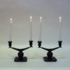 Swedish rustic pair of bronze candelabras by Sune Bäckström 1930s Swedish rustic pair of bronze candelabras by Sune Bäckström 1930s