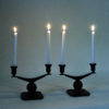 Swedish rustic pair of bronze candelabras by Sune Bäckström 1930s Swedish rustic pair of bronze candelabras by Sune Bäckström 1930s