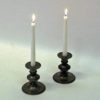 Pewter candle holder pair by Edvin Ollers, Sweden 1947