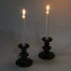 Pewter candle holder pair by Edvin Ollers, Sweden 1947