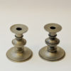 Pewter candle holder pair by Edvin Ollers, Sweden 1947