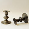 Pewter candle holder pair by Edvin Ollers, Sweden 1947