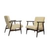 Pair of armchairs Henryk Lis 300-190 years 1970 bouclette fabric.