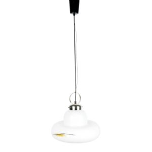 1970s space age Pendant lamp, VEB Vereinigte Beleuchtungsglaswerke Dresden, Germany