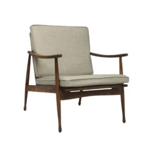 Scandinavian armchair 1960 curved arms.