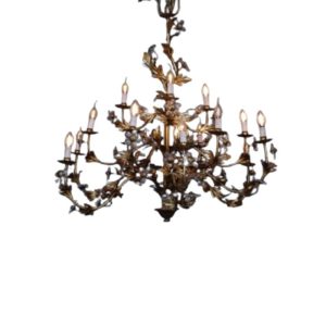 Large Gilded Metal Tree Chandelier by Hans Kögel, 1970s