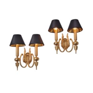 Sciolari wall lights gilt brass Neoclassical, a pair, 1970`s ca, Italian, Rewired