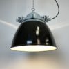 Grey Explosion Proof Lamp with Black Enameled Shade, 1970s