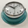 Vintage Turquoise Citizen Navy Wall Clock, 1970s Vintage Turquoise Citizen Navy Wall Clock, 1970s