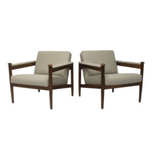 Pair of scandinavian beechwood armchairs from the 60's.