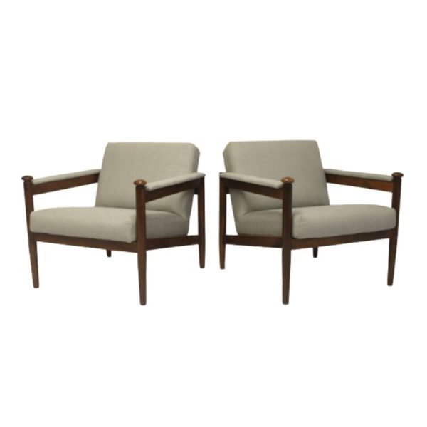 Pair of scandinavian beechwood armchairs from the 60's.