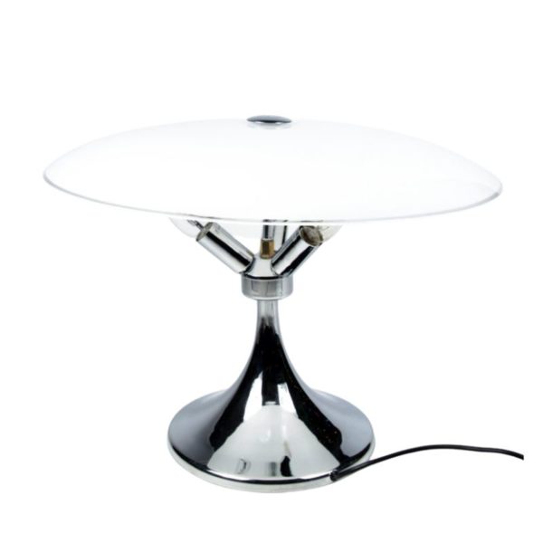 1980s modern large chrome table lamp, Hillebrand, Germany 1980s modern large chrome table lamp, Hillebrand, Germany
