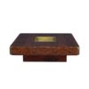 Burl Wood and Brass Alveo Table by Willy Rizzo for Mario Sabot. 1970s
