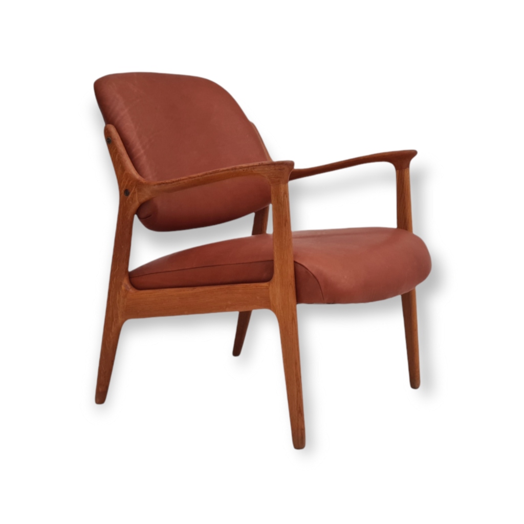 1960s, Vintage “Domus” leather armchair by Inge Andersson, Sweden